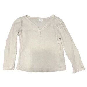 Baby GAP Thermal Waffle Weave Cotton Top Girls Size 3 Ecru Cream